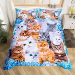 Koerte lohutav kate lastele Multifilm koerte tekikott kutsikas loomade voodipesukomplekt Armas mops Bulldog kollaaž mustriga voodikatte kate 90X200cm 2PCS