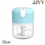 Kaasaskantav kolmekihiline minitoiduhakkija, 250 ml USB-taaslaetav nutikas elektriline purustuspress k&uuml;&uuml;slaugu, hakkliha, sibula, v&uuml;rtside jms t&uuml;keldamiseks 250ml-11.5x9.5x9.5cm sinine