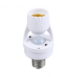 E27 liikumisanduri lambihoidja LED lambipirni pesa adapter PIR E27 lambi alus trepi garaaži jaoks valge