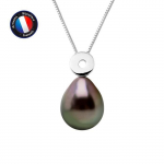 Kaelakee - PERLINEA - Tahiti kultiveeritud p&auml;rl A+ - valge kuld - 8-9 mm - 42 cm