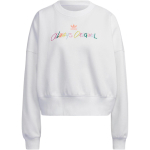 Adidas Originals Trefoil Kampsun Tikitud T&auml;helogo &Uuml;mar Kael L&otilde;tv L&otilde;ige Huppar Unisex Kampsun Valge HS2605 XS