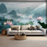 3D Fototapeet M&auml;gi Lille Maastik Seinamaaling Elutuppa Magamistuppa Seina Dekoratsioon Taust Seinamaaling 200 cm(W) x 140 cm(H)