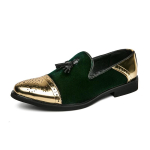 Moodsad seemisnahast nahast kingad Meeste Vabaaja Luksusbr&auml;ndi K&auml;sit&ouml;&ouml; Penny Loaferid Meeste Slip-on Lamedad S&otilde;idukingad Kleit Must Roheline Mokassiinid 44 punane