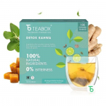 Teabox Detox Kahwa taimetee 100 teekotti | Valmistatud 8 looduslikust koostisosast | Aitab puhastada | Immuunsuse tugevdaja | K&uuml;lma leevendamine