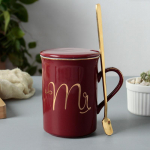 Kvaliteetne v&auml;rvilise glasuuriga kruus lusika ja kaanega, tass-kruus, mahl, sidrunis&otilde;prade tass, lillede tee komplekt, kohvitass, veejoomisn&otilde;u