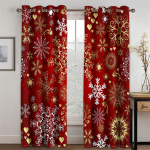 H&auml;id j&otilde;ule Punane lumememm J&otilde;uluvana puu Head uut aastat 2 paneeliga &otilde;hukesed varjukardinad elutuppa magamistoa konksukujunduseks 100W130H(CM)40x51in&Hook kollane