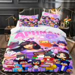 APHMAU Voodipesukomplekt &Uuml;heinimese Twin T&auml;iskasvanu Suurusega Queen King Suurus Kawaii Aphmau Voodikomplekt T&auml;iskasvanu Laste Magamistuba Tekikatted Komplektid 3D Prinditud Anime Voodi US Queen 228x228cm