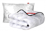 Poduszka + kołdra zestaw całoroczna biała mikrofibra biała z nadrukiem kwiatowym 140x200 valge