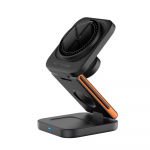 Kolm &uuml;hes kokkupandav magnetiline juhtmevaba laadija alus iPhone 16, 15 14, 13, 12 Pro/Max/Plus, AirPods 3/2 kellajaama doki kiirlaadija hoidja jaoks