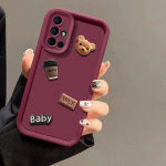 3D Cartoon Coffee Milk telefoni&uuml;mbris Samsung Galaxy A51 A71 A55 A35 A25 A15 A05 A05S A54 A34 A24 A14 A04S A53 A33 A23 A13 A03 A52 silikoonist kate Samsung Galaxy A56