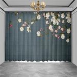 Hiina traditsiooniline kultuur Linn Lilled Aknakardinad Laste magamistoas Elutoa Hooldused K&ouml;&ouml;gikaunistused kardinad Rulood 100W130H(CM)40x51in&Grommet Top gray