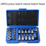 29-osaline kroomvanadium terasest pistikupesa komplekt masina-, auto- ja majapidamisremondiks koos kuuskant- ja ploomi&otilde;iepeadega 29-piece E-type socket bit sinine