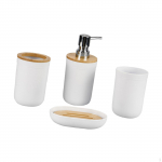 4 t&uuml;kki Vannitoatarvikud Vannitarvikute T&auml;ielik komplekt Majasoojenduse Kingikreemiga pudeli suuvesi valge