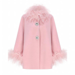 Tupsuline &Uuml;hev&auml;rviline Naiste Jakk Kunstkarusnahk Sulgedega Pikkade Varrukatega Naiste Jope 2025 S&uuml;gis Talv Elegantne &Uuml;herealine Daami &Uuml;ler&otilde;ivas S roosa