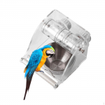 Bird Cage Feeder Foraging Toy Transparent Leakproof Easy to Clean Hanging Pet Food 11x14.5x14cm