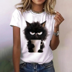 Naiste T-s&auml;rgid 3D Prindiga Kassi Kawaii Topid Naistele Mood vabaaja Harajuku Armsad Naiste riided Suvised Uued Ts&auml;rgid 4XL