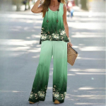 BITCED Naiste prinditud vabaaja kaheosaline p&uuml;ksid elastse v&ouml;&ouml;kohaga naiste &uuml;likond XXL