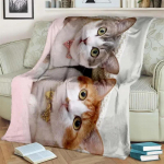 Soe ja hubane armas kassi mustriga flanelltekk diivanile, voodile, diivanile, kontorisse - pehme ja rahustav digitaaltr&uuml;kiga visketekk 30x40in