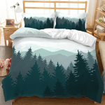 3D M&auml;gi Mets Tekikoti Komplekt Lumine M&auml;gi Talv Teema King Queen Suurus Tekikott Lastele Teismelisele Pol&uuml;ester Voodipesukomplekt 150X200cm-3pcs