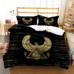 M&uuml;steerium Egiptus Egiptuse Kuldne Anubis Prindiga Voodipesu Komplekt Tekikott Padjapuuriga Tekk Voodi &Uuml;he Inimese Twin T&auml;is Suur Laps Kingitus EU single(135x200cm)