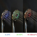 LED-valgusega du&scaron;iotsik Digitaalne temperatuurikontroll 3 pihustusrežiimi Du&scaron;ipihusti Vett s&auml;&auml;stev Du&scaron;ifilter Vannitoatarvikud