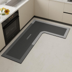 Moodne lihtne L-kujuline k&ouml;&ouml;gip&otilde;randamatt Absorbent &Otilde;li Absorptsiooni Diatomiga Mudap&otilde;randamatt Kodumaja Vannituba Vannituba Libisemiskindel jalamatt 80 * 120 * 45cm