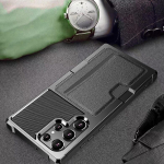 Samsung S25 Ultra kaarditaskuga &uuml;mbris Samsung Galaxy S25 Ultra S23 FE S22 S24 Plus S21 mobiiltelefoni tarvikutele for Galaxy S25 must