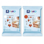 2 p&acirc;tes polym&egrave;res Fimo Air Light 250 g Blanc + Terracotta