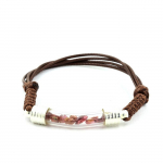 Pierres et Min&eacute;raux. Bracelet Grenat Rhodolite brut. Couleur marron.