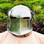 Barbut kiiver Keskaegne rollim&auml;ng Ratsu kanditav teraskiiver Keskaegne r&uuml;&uuml;tli kiiver Halloweeni kost&uuml;&uuml;m Rollim&auml;ng Cosplay kingitus