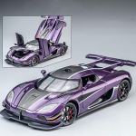 1:24 Koenigsegg ONE 1 sulamist automudel Survevalu metallist sportauto mudeli simulatsioon Heli ja valguse tagasit&otilde;mbamine kollektsioon Laste m&auml;nguasi poisile kingitus lilla