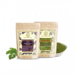 KHADI NATURAL Organic Powder Pack of 2 (Indigo + Natural Henna) 200gm|Herbal Hair Colour | Hides grey hair | Suitable for All Hair Types