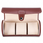 3 v&otilde;rega silindrilise kella rulli hoidja k&auml;ekella vitriin, ehete hoiukarp (Pruun)