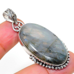 Labradorite Handmade 925 Sterling Silver Jewelry Pendant 2.05 k7n24