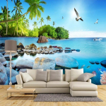 3D Tapeet Merevaade Maastik Seinakujundus Elutuba Magamistuba Kodu Kaunistus Seinamaal 200 cm(W) x 140 cm(H)