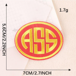 Tikandi etikett j&auml;nese riidest silt inglise t&auml;ht naerun&auml;o embleem koomiks r&otilde;ivaaksessuaarid tikandikleebis riidest kleebis C5L-B-3-1