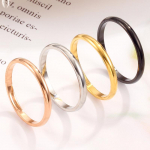 Elegantne 18K roosa kullaga kaetud titaanterasest sf&auml;&auml;riline paariss&otilde;rmus naistele US size 7 h&otilde;be