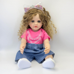 Elutruud 55 cm t&auml;issilikoonist kehaga taass&uuml;ndinud nukud Betty kaunis t&uuml;druk beebinukud realistliku v&auml;limusega k&auml;sitsi kleebitud parukas afrosoeng vasts&uuml;ndinud nukk lastekaitsep&auml;eva kingitused 55cm