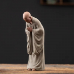 Keraamiline Zen-munga kuju &ndash; Loov Buddha figuur kodu, kontori ja aia kaunistamiseks A 15.2x5.7cm