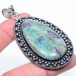 Ruby in Fuchsite Ethnic 925 Sterling Silver Jewelry Pendant 2.96 f9H51
