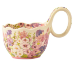 Lilled on nagu brokaat, beež laul, kohvitass lusikaga, hommikus&ouml;&ouml;gitass, kaerahelbepuderikauss, keraamiline soojendatud piim 301-400ml beige