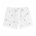 Polo Ralph Lauren SS22 Logotr&uuml;kiga Sirge L&otilde;ikega Vabaaja L&uuml;hikesed P&uuml;ksid Meeste l&uuml;hikesed p&uuml;ksid Valge 710862778-001 M