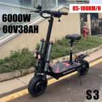 Boyueda S3 6000w 60v 38ah elektriline t&otilde;ukeratas kahe mootoriga eemaldatava istmega h&uuml;drauliline l&ouml;&ouml;gisummutus 11-tolline maastikurehviga escooter S3 6000W-60V-38.4Ah  00