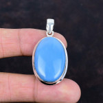 Owyhee sinise opaaliga ripats 925 sterlingh&otilde;bedast ripats ehtsast v&auml;&auml;riskivist ripats statement-ripats k&auml;sitsi valmistatud ripats kingitused emale boho ehted