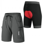 WOSAWE Unisex Outdoor Sports Cycling Hiking Breathable Quick Dry Composite Mountain Shorts with Pant Pads 3XL hall v&auml;rv