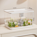 Lemmiklooma L&auml;bipaistev Mini Akvaarium Kukkumiskindel H&uuml;droponiline Kaane &Ouml;koloogiline Lauaarvuti Kodu Laisk Akvaarium Kilpkonna Akvaarium as the picture