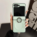 Magnetiline juhtmevaba laadimise jaoks nahast telefonikott Samsung Z Flip 6 5 4 3 jaoks Flip6 Flip5 Flip4 Flip3 r&otilde;ngas hingedega kaitsekate For Samsung Galaxy Z Flip6