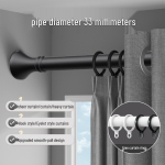 Rooma Puurimiseta Teleskoopiline Kardina- ja Riiete Kuivatuspuu &Uuml;he Kinnitusega Telescopic: 0.7-1.2m [Includes 10 Rings]