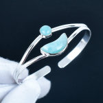 Amazoniit Kivi K&auml;sit&ouml;&ouml; Mansett K&auml;ev&otilde;ru 925 Sterling H&otilde;be Mansett K&auml;ev&otilde;ru, Amazoniit K&auml;ev&otilde;ru Naisele, Unisex K&auml;ev&otilde;ru, Vatt Kingitus 7 sinine
