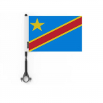 Drapeau &ndash; mitmev&auml;rviline &ndash; R&eacute;publique D&eacute;mocratique du Congo &ndash; 14 x 21 cm &ndash; 5 t&uuml;kki &ndash; pol&uuml;ester